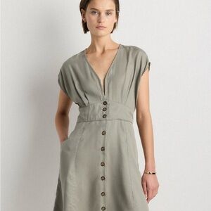 Quince Tencel Button Front Dress